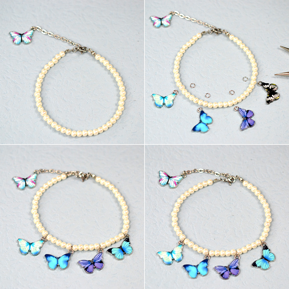 PandaHall Selected идея браслета с жемчугом-бабочкой-4