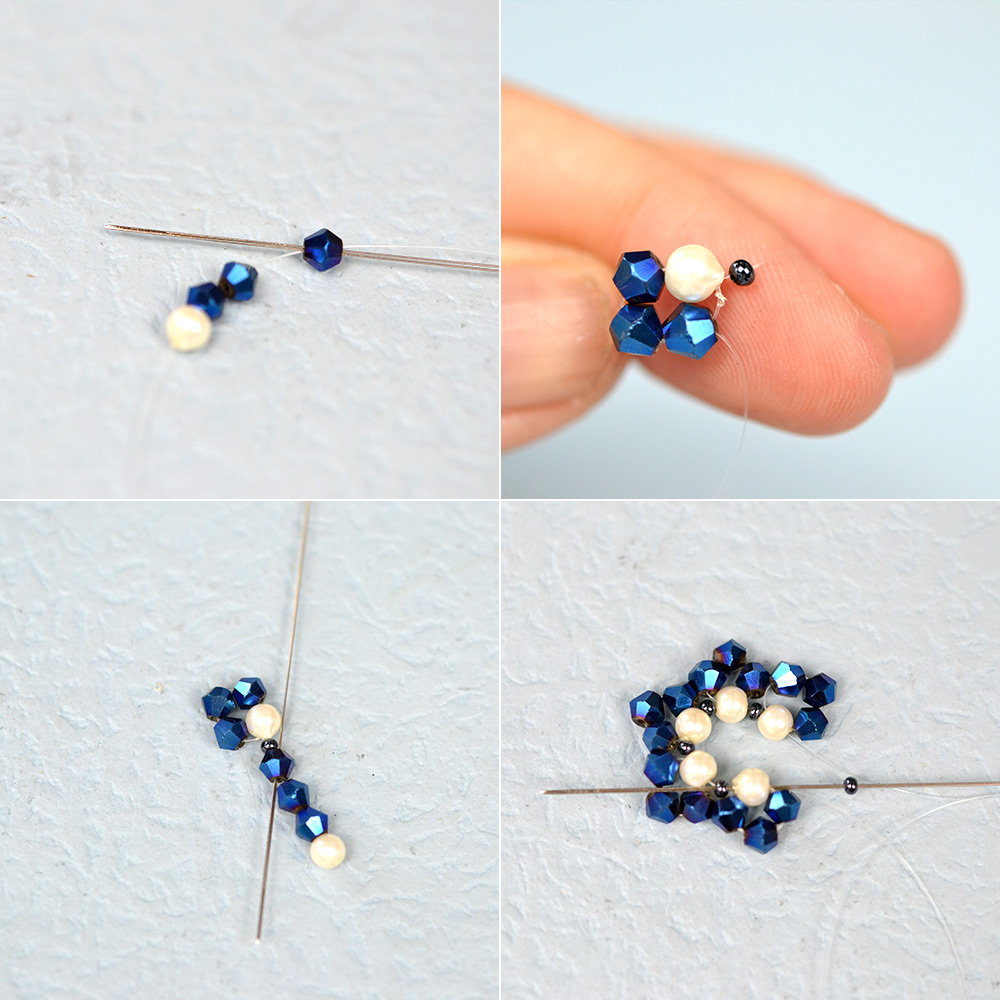 PandaHall Selected Tutorial zur blauen Kristallhalskette