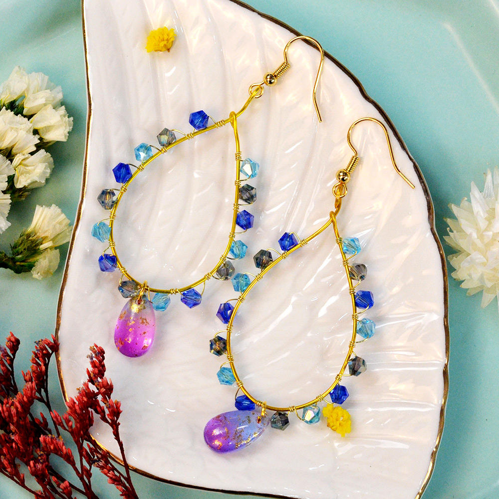 PandaHall Selected мастер-класс по изготовлению серег-каплевидной подвески с обмоткой-8