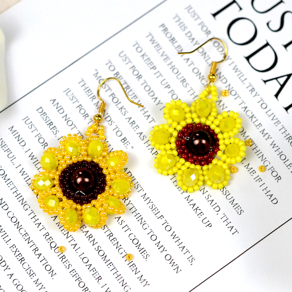 Orecchini a forma di girasole, orecchini a forma di fiore di sole