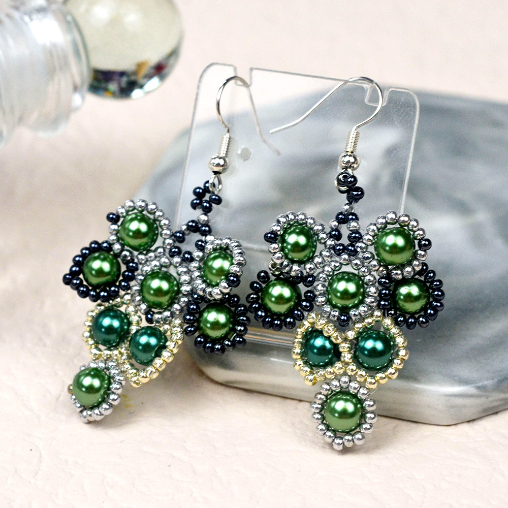 PandaHall Selected мастер-класс по серьгам из жемчужных бусин-1