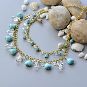 Layer Necklace with Turquoise Charms