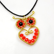 Wire Wrapped Owl Pendant Necklace