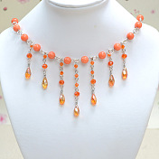 Orange Perlen Lätzchen Halskette