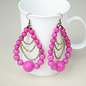 Hoop Earrings with Chain Decorated
