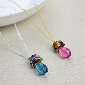 Crystal Beaded Pendant Necklace