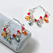 Boucles d'oreilles créoles en perles de verre cristal