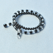 Bracelet cool en hématite et perles de verre