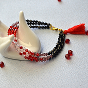 Bracelet de perles de verre ombre