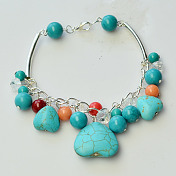 Bracelet pendant de perles turquoise avec perles de jade