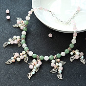Mixed Gemstone Beads Cluster Pendants Necklace