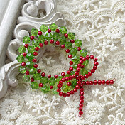 Mini décorations de couronne de Noël en perles