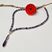 Collier pendentif en pierre précieuse de balle violette