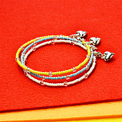 Three-strand Seed Beads Bracelets with Heart Charms