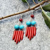 Howlite Beads Pendant Earrings