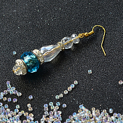 Boucle d'oreille simple avec perles européennes en verre
