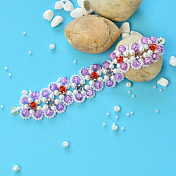 Sweet Bracelet with Pearl and Crackle Glass Beads