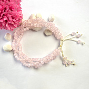 Bracelet de perles de verre de jade rose