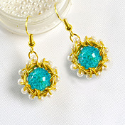 Blue Glass Beads Earrings