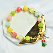 Bracelet de Noël avec perles de jade bonbons