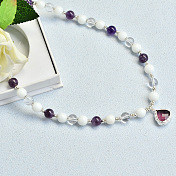 Purple Necklace with Special Glass Pendant