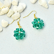 Green Crystal Pendant Earrings
