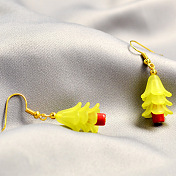Yellow Acrylic Flower Beads Earrings