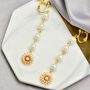 Sonnenblumenohrringe mit Perlen