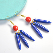 Blue Howlite Beads Earrings