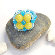 Cute Rings with Mashan Jade Beads