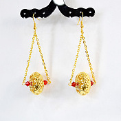 Golden Earrings with Pendants