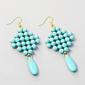 Boucles d'oreilles perles turquoises