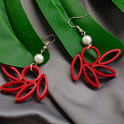 Red Quilling Paper Earrings