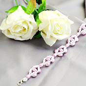 Bracelet de perles rose doux