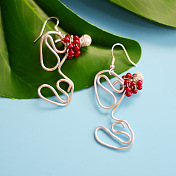 Wire Winding Pearl Earrings