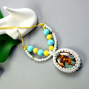 Elegante türkisfarbene Halskette