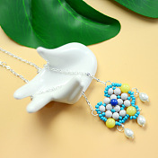 Bead Pendant Necklace with Pearl