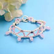 Bracelet de perles rose doux