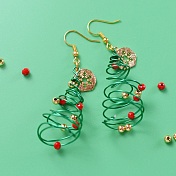 Wire Winding Christmas Tree Earrings