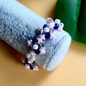 Blue and Pink Beaded Bracelet