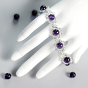 Bracelet de perles de verre violet