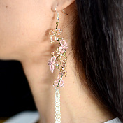 Perles de rocaille fleurs boucles d'oreilles pendantes