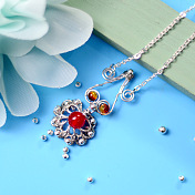 Silver Vintage Gemstone Necklace