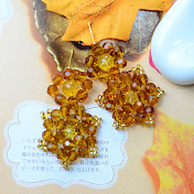 Maple Crystal Beaded Earrings