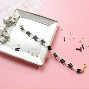 Black and White Bugle Beads Bracelet