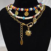 Dreistufige Halskette im hawaiianischen Stil