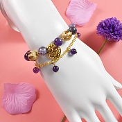 Noble pulsera de cristal púrpura
