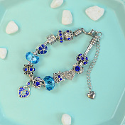 PandaHall Selected tutoriel sur le bracelet de perles intercalaires de style bleu
