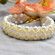 Bracelet en perles d'opalite de verre et de perles