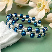Bracelet en fil de fer avec perles de verre